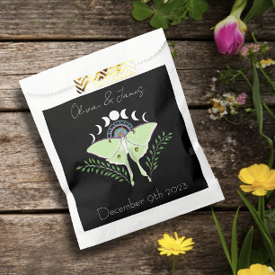 Luna Moth Moon Phases Wedding Favour Bag