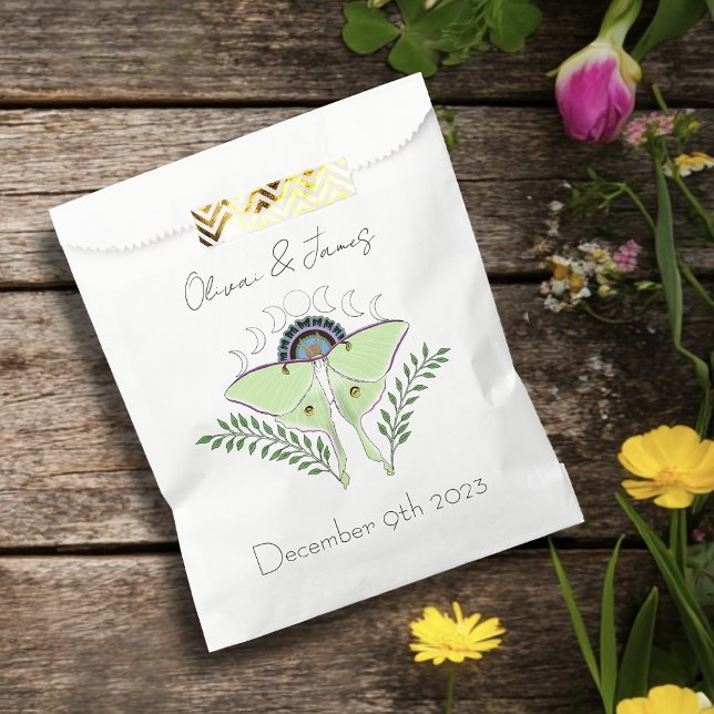 Luna Moth Moon Phases Wedding  Favour Bag (Creator Uploaded)