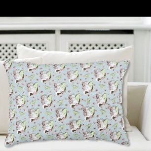 Luna Moth Moon White Cat Green Decorative Cushion