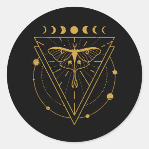 Luna Moth Mystical Designs Classic Round Sticker