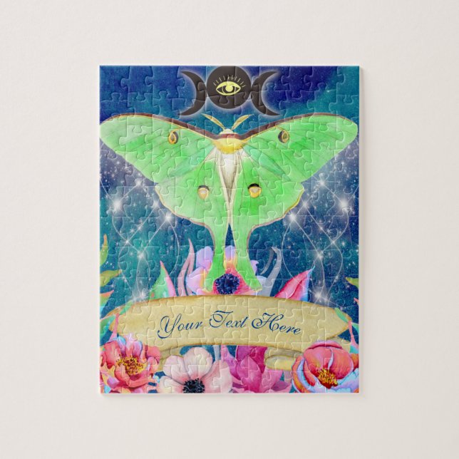 Luna Moth Mystical Night Journey Jigsaw Puzzle (Vertical)