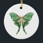 Luna Moth Ornament<br><div class="desc">A digital collage, created from original photos of a graceful, green Luna Moth. Shown on a customisable white background.</div>