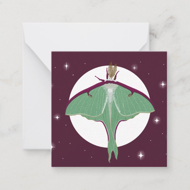 Luna Moth Postcard Style Note Card (Front)