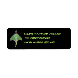 Luna Moth Return Address Label