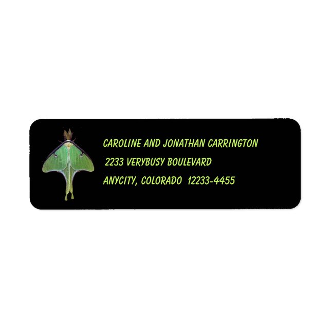 Luna Moth Return Address Label (Front)