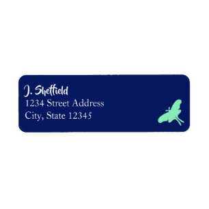 Luna Moth Return Address Label