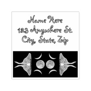 Luna Moth Triple Moon Custom Name Self-inking Stamp