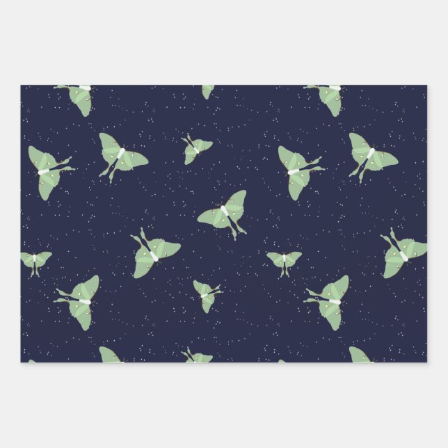 Luna Moths - Wrapping Paper Sheet (Front)