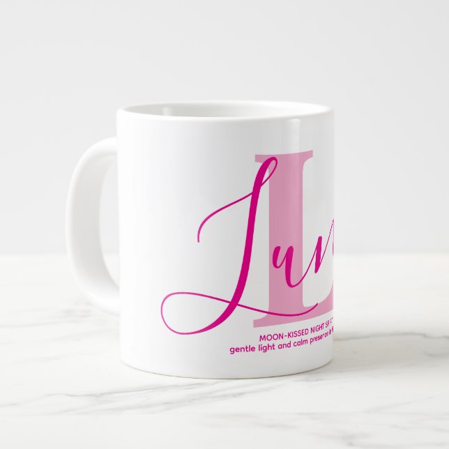 Luna Name Meaning Monogram  Large Coffee Mug (Front Left)
