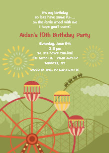 Park Birthday Invitations Zazzle Au Luna Park Invitation