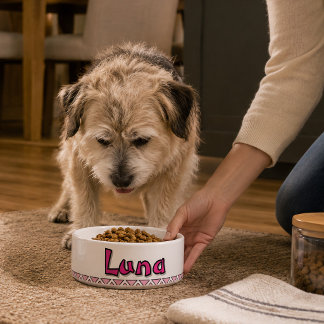 "LUNA" PERSONALIZE 25 OZ. CERAMIC PET BOWL
