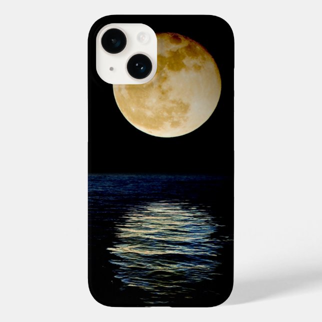 Luna Reflection Sea Superluna Night Super Water. Case-Mate iPhone Case (Back)