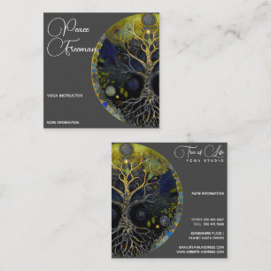 Luna Rising Tree of Life Square Business Card