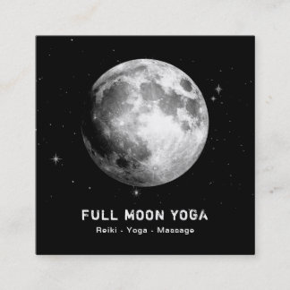 *~*  Luna Stars Full MOON Lunar Cosmic Celestial Square Business Card