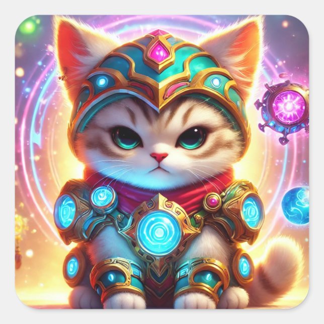 Luna the Arcane Guardian Square Sticker (Front)