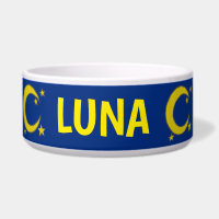 LUNA the Dog Blue Yellow Moon Stars Night Sky