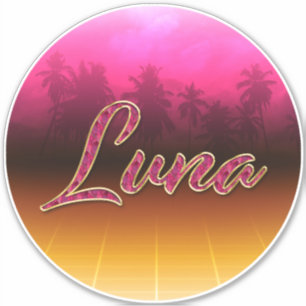 Luna Vorname Name golden pink Aufkleber Sticker