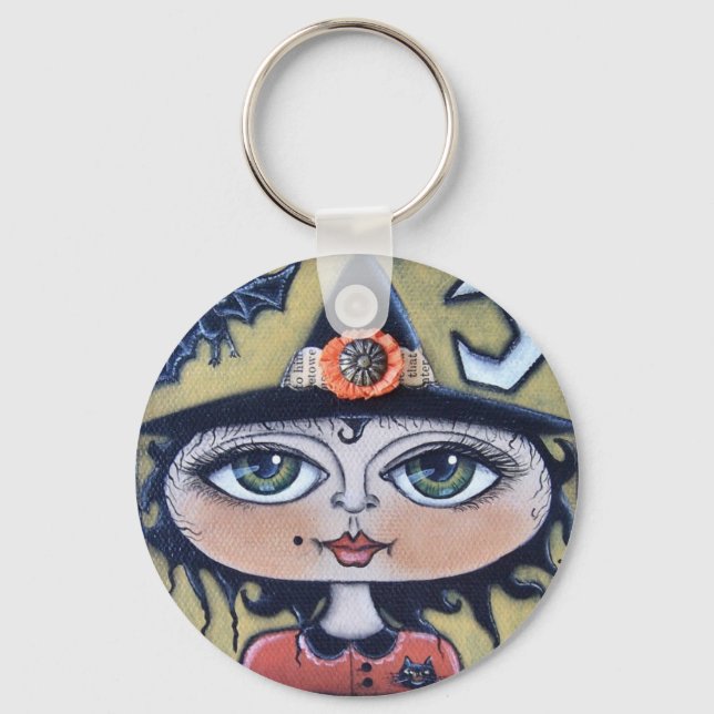 Luna Witch Halloween Keychain (Front)