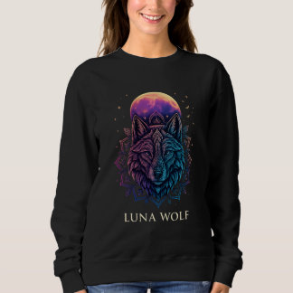 Luna Wolf Spiritual Moon Art Sweatshirt