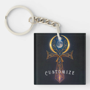 Lunar Ankh Key Ring