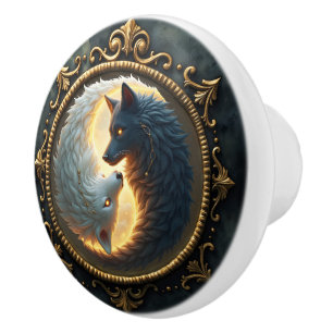 Lunar Balance – Where Shadows Embrace the Light. Ceramic Knob