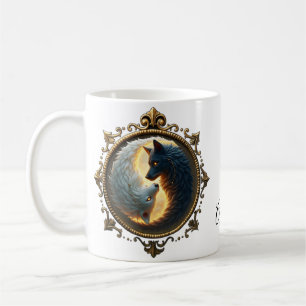 Lunar Balance – Where Shadows Embrace the Light.  Coffee Mug