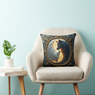 Lunar Balance – Where Shadows Embrace the Light. Cushion