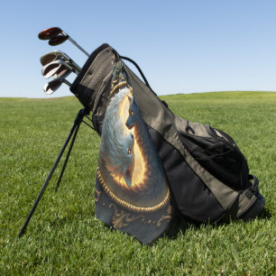 Lunar Balance – Where Shadows Embrace the Light.  Golf Towel