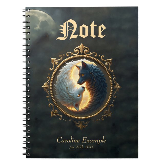 Lunar Balance – Where Shadows Embrace the Light.  Notebook (Front)