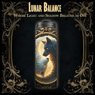 Lunar Balance – Where Shadows Embrace the Light. Thermal Tumbler