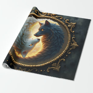 Lunar Balance – Where Shadows Embrace the Light.  Wrapping Paper