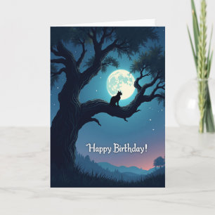 Lunar Birthday Cat Card