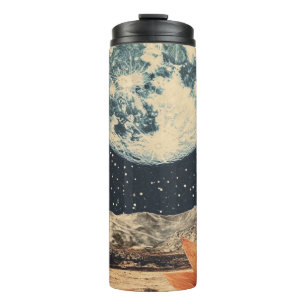 Lunar Bloom Over Sandy Peaks Thermal Tumbler