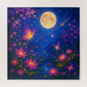 Lunar Blossom Sanctuary – Moonlit Garden Puzzle of