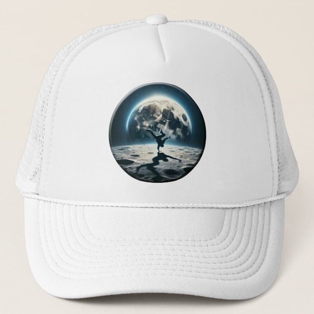 Lunar Breakdance – Street Style in Space Trucker Hat (Front)
