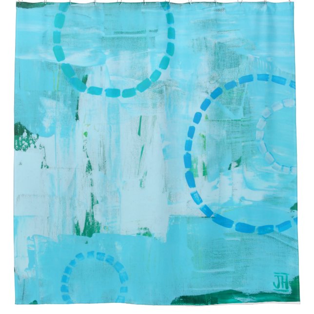 "Lunar Bubbles" Shower Curtain (Front)