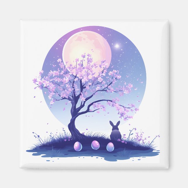 Lunar Bunny Night Magnet (Front)