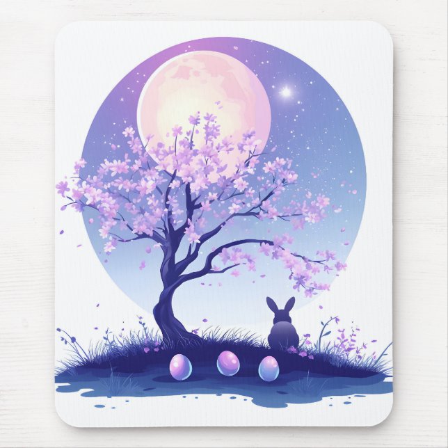Lunar Bunny Night Mouse Pad (Front)