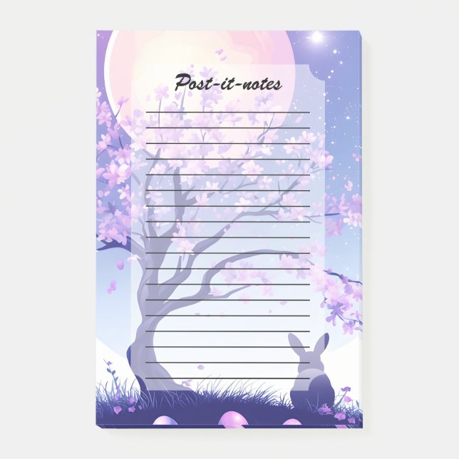 Lunar Bunny Night Post-it Notes (Front)