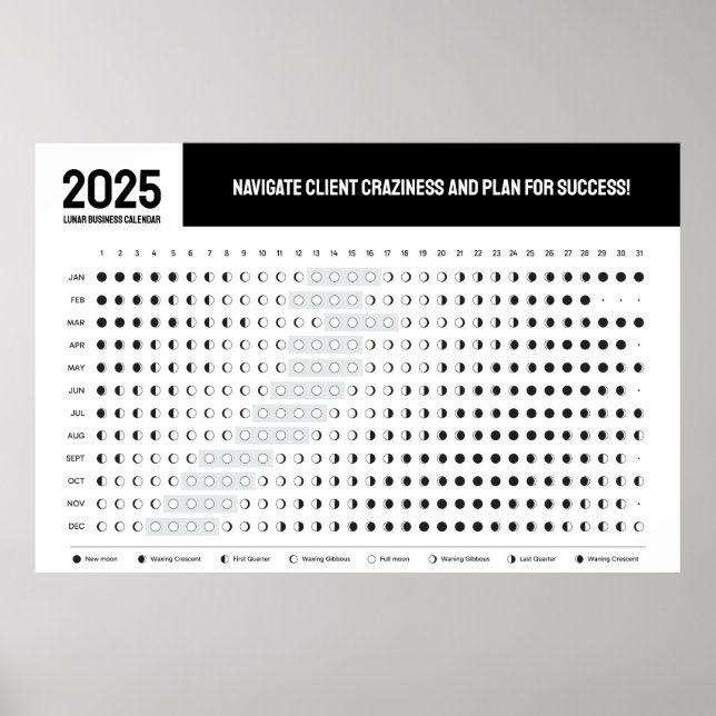 Lunar Business Calendar Full Moon Affection Poster (Front)