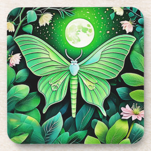Lunar Butterfly Bloom Design Coaster