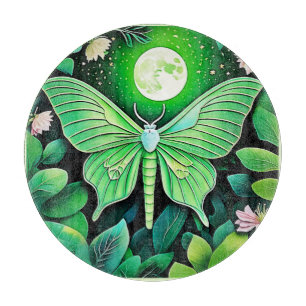 Lunar Butterfly Bloom Design Cutting Board