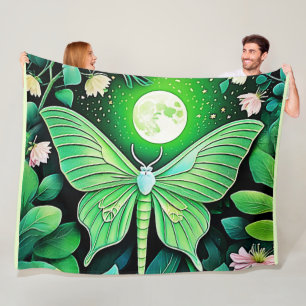 Lunar Butterfly Bloom Design Fleece Blanket