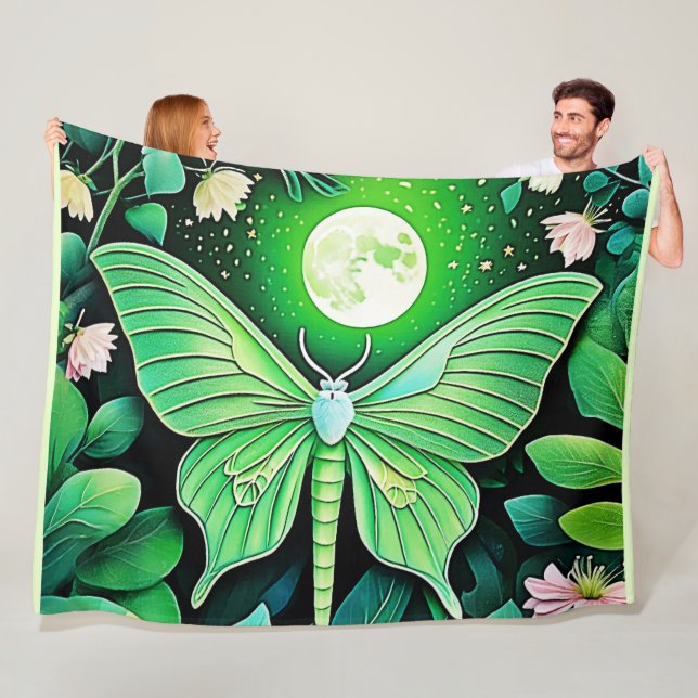 Lunar Butterfly Bloom Design Fleece Blanket (In Situ)