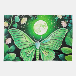 Lunar Butterfly Bloom Design Tea Towel