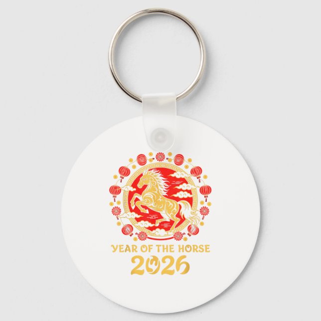 Lunar Chinese New Year 2026 Year Of The Horse Zodi Key Ring (Front)