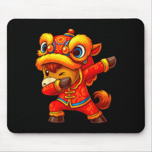Lunar Chinese New Year of The Horse Funny Dabbing Mouse Pad