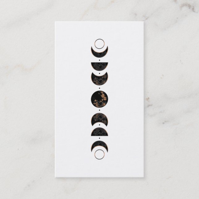 ** Lunar Cosmic Moon Phases Universe Shaman Business Card (Front)