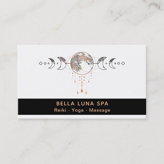 *~* Lunar Cosmos Moon Phases Universe Shaman Business Card (Front)