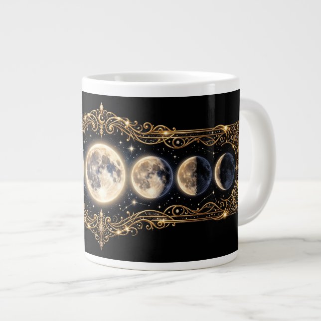 Lunar Cycle Large Coffee Mug (Front Right)